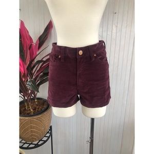 UO BDG High Rise Velvet Shorts